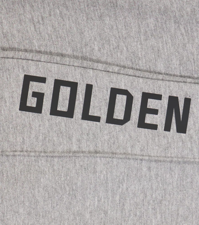 Shop Golden Goose Printed Cotton-blend Sweatpants In Grey Melange/black