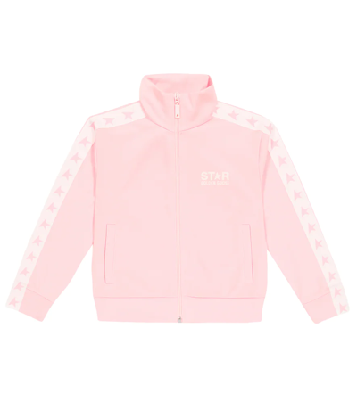 Shop Golden Goose Printed Track Jacket In Pink/white