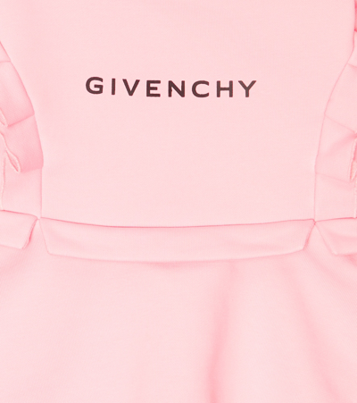 Shop Givenchy Baby Logo Ruffled Jersey Dress In Pink Washed Pink