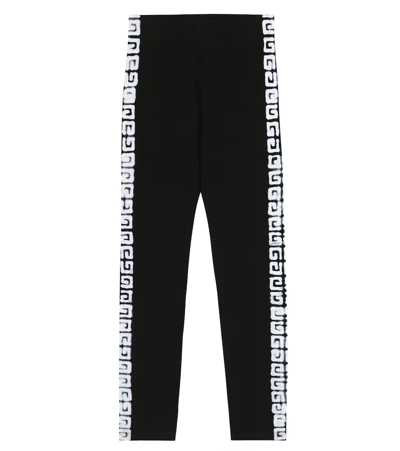 Shop Givenchy 4g Cotton-blend Jersey Leggings In Black