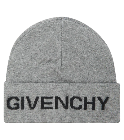 Shop Givenchy Cotton And Cashmere Beanie In Medium Grey