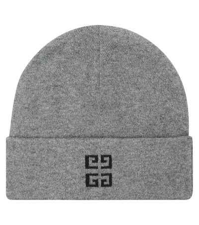Shop Givenchy Cotton And Cashmere Beanie In Medium Grey