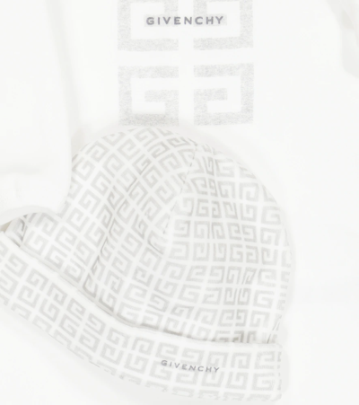 Shop Givenchy Baby Onesie And Hat Set In White