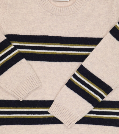 Shop Bonpoint Branco Striped Wool Sweater In Ra Naturel