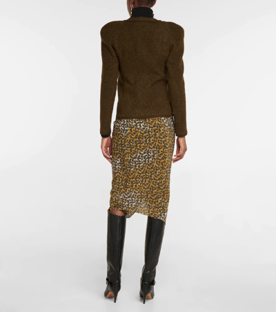 Shop Isabel Marant Étoile Nelly Wool-blend Jacket In Dark Khaki