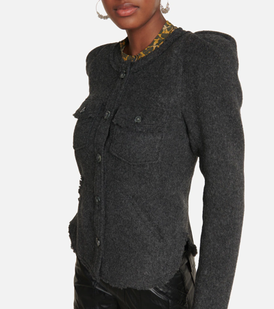 Shop Isabel Marant Étoile Nelly Cotton-blend Jacket In Anthracite