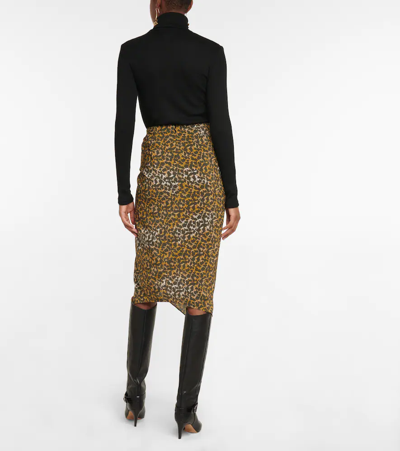 Shop Isabel Marant Étoile Azaria Printed Midi Skirt In Bronze