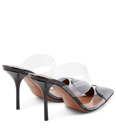 Shop Alaïa Caur Patent Leather And Pu Mules In Black