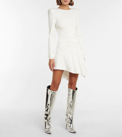 Shop Alexandre Vauthier Alex 105 Metallic Knee-high Boots In Silver