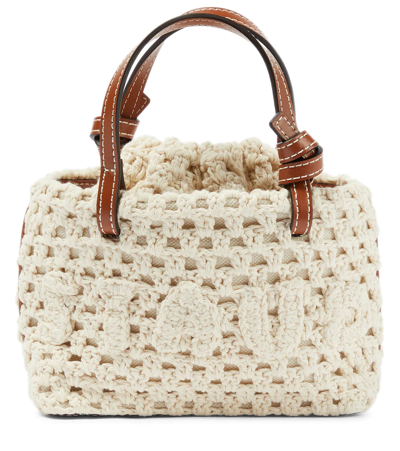 Shop Staud Ria Crochet Crossbody Bag In Cream