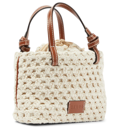 Shop Staud Ria Crochet Crossbody Bag In Cream