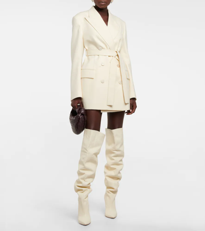 Paris Texas Leather Over-the-knee Boots In Vanilla