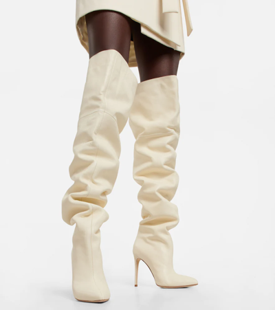 Paris Texas Leather Over-the-knee Boots In Vanilla