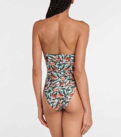 Shop Agua By Agua Bendita Monarca Printed Cutout Swimsuit In Monarca Azul