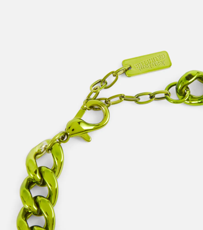 Jean Paul Gaultier Logo-detail Chain-link Necklace In Green | ModeSens