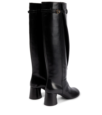 Shop Khaite Admiral Leather Knee-high Boots In Black