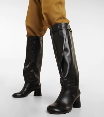 Shop Khaite Admiral Leather Knee-high Boots In Black