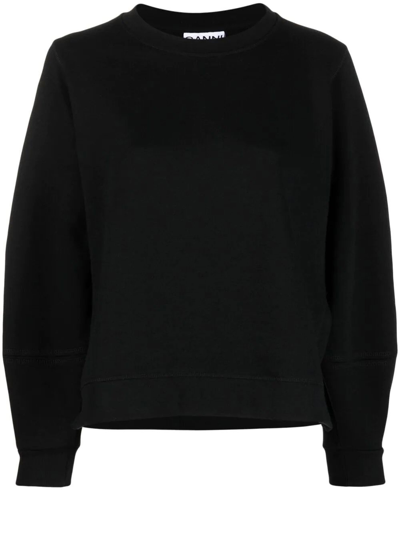 Shop Ganni Black Sweatshirt With Logo