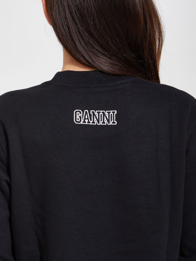 Shop Ganni Black Sweatshirt With Logo