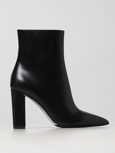 Shop René Caovilla Flat Ankle Boots Rene Caovilla Woman Color Black