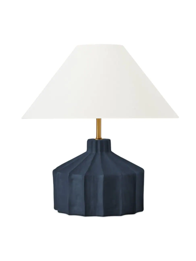 Shop Kelly Wearstler Visual Comfort Studio Table Lamp In Matte Medium Blue Wash