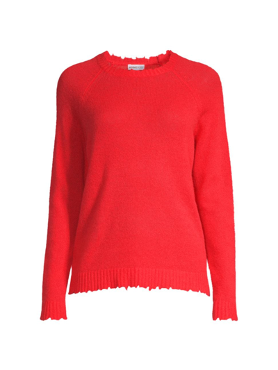Shop Minnie Rose Women's Distressed Cashmere Sweater In Lollipop