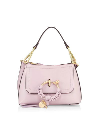 Shop See By Chloé Women's Mini Joan Leather Hobo Bag In Creamy Lilac