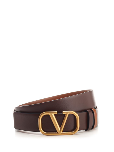 Shop Valentino Vloog Signature Reversible Belt In Multi