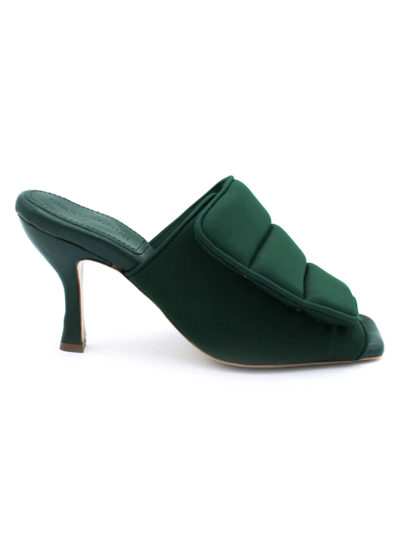 Shop Gia Borghini Women's Selva Quilted Mules In Cliff Green