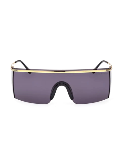 Shop Tom Ford Men's Pavlos-02 65mm Rectangular Sunglasses In Gold