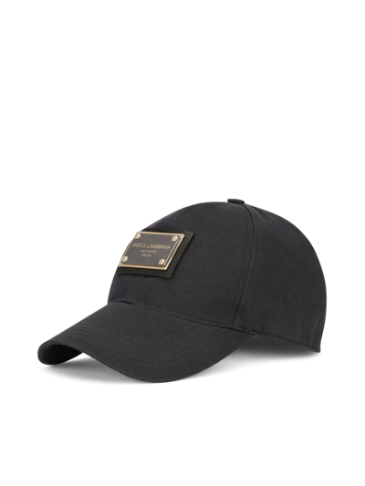 Shop Dolce & Gabbana Logo-plaque Baseball Cap In Black