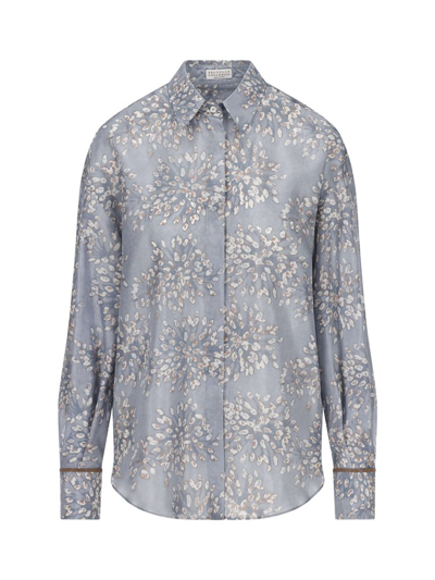 Shop Brunello Cucinelli Broderie Anglaise In Blue