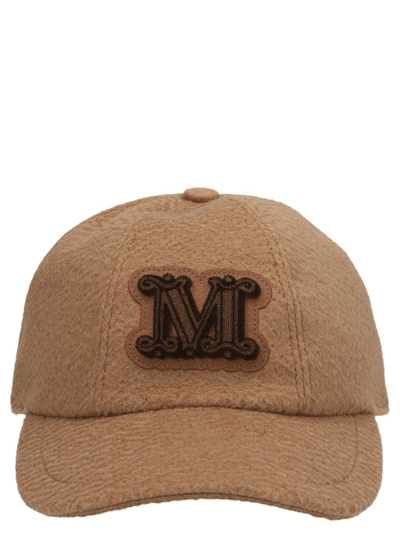 Shop Max Mara Logo Patch Baseball Cap In Brown