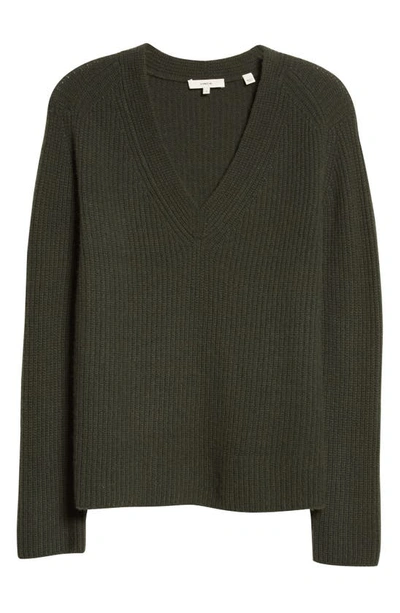 Shop Vince V-neck Wool & Cashmere Sweater In Mineral Stone