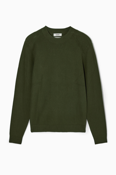 Shop Cos Ribbed-knit Jumper In Green