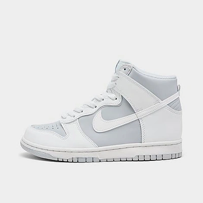 Shop Nike Big Kids' Dunk High Casual Shoes In Summit White/pure Platinum/summer White