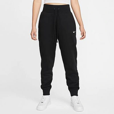 Shop Nike Women's Sportswear Phoenix Fleece High-waisted Jogger Sweatpants In Black/sail