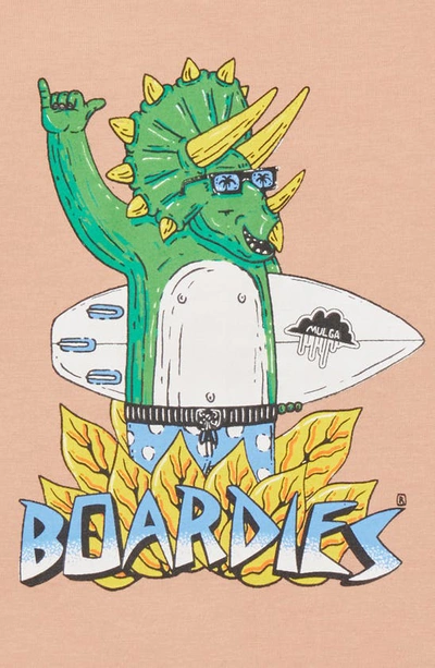 Boardies Kids' Dinosaur Cotton Graphic Tee In Orange