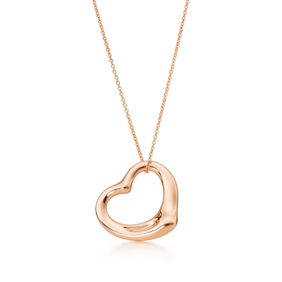 Shop Tiffany & Co Elsa Peretti® Open Heart Pendant In Rose Gold