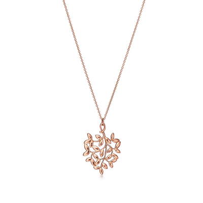 Shop Tiffany & Co Paloma Picasso® Olive Leaf Pendant In Rose Gold