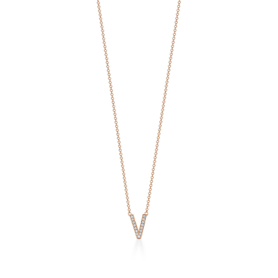 Shop Tiffany & Co Tiffany Letters Alphabet Pendant In Rose Gold