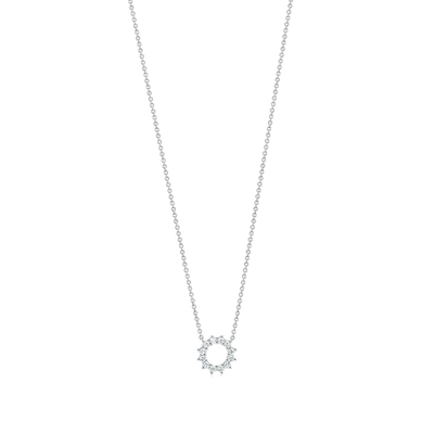 Shop Tiffany & Co Open Circle Pendant In Diamonds/platinum