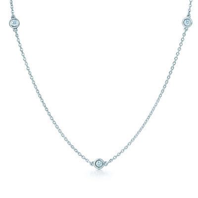 Shop Tiffany & Co Elsa Peretti® Diamonds By The Yard® Necklace In Sterling Silver
