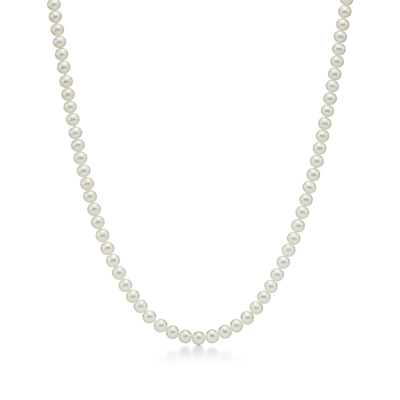 Shop Tiffany & Co Ziegfeld Collection Pearl Necklace With A Silver Clasp