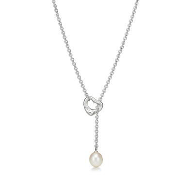 Shop Tiffany & Co Elsa Peretti® Open Heart Lariat Necklace In Sterling Silver