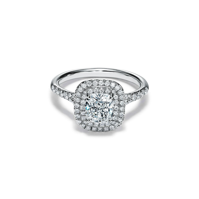 Tiffany & Co Tiffany Soleste® Cushion-cut Engagement Ring With A Diamond  Band In Platinum | ModeSens