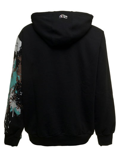 Shop Barrow Black Jersey Hoodie With Logo And Color Splash Detail  Man