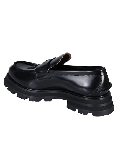 Shop Alexander Mcqueen Classic Slide-on Loafers In Black/silver