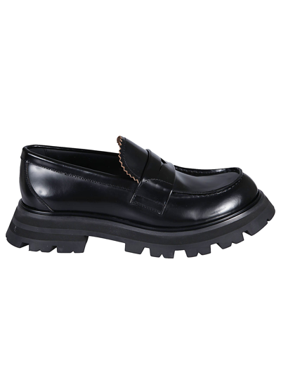 Shop Alexander Mcqueen Classic Slide-on Loafers In Black