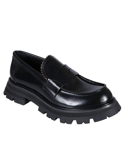 Shop Alexander Mcqueen Classic Slide-on Loafers In Black